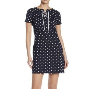 Tommy Hilfiger Polka Dot Lace Up Dress